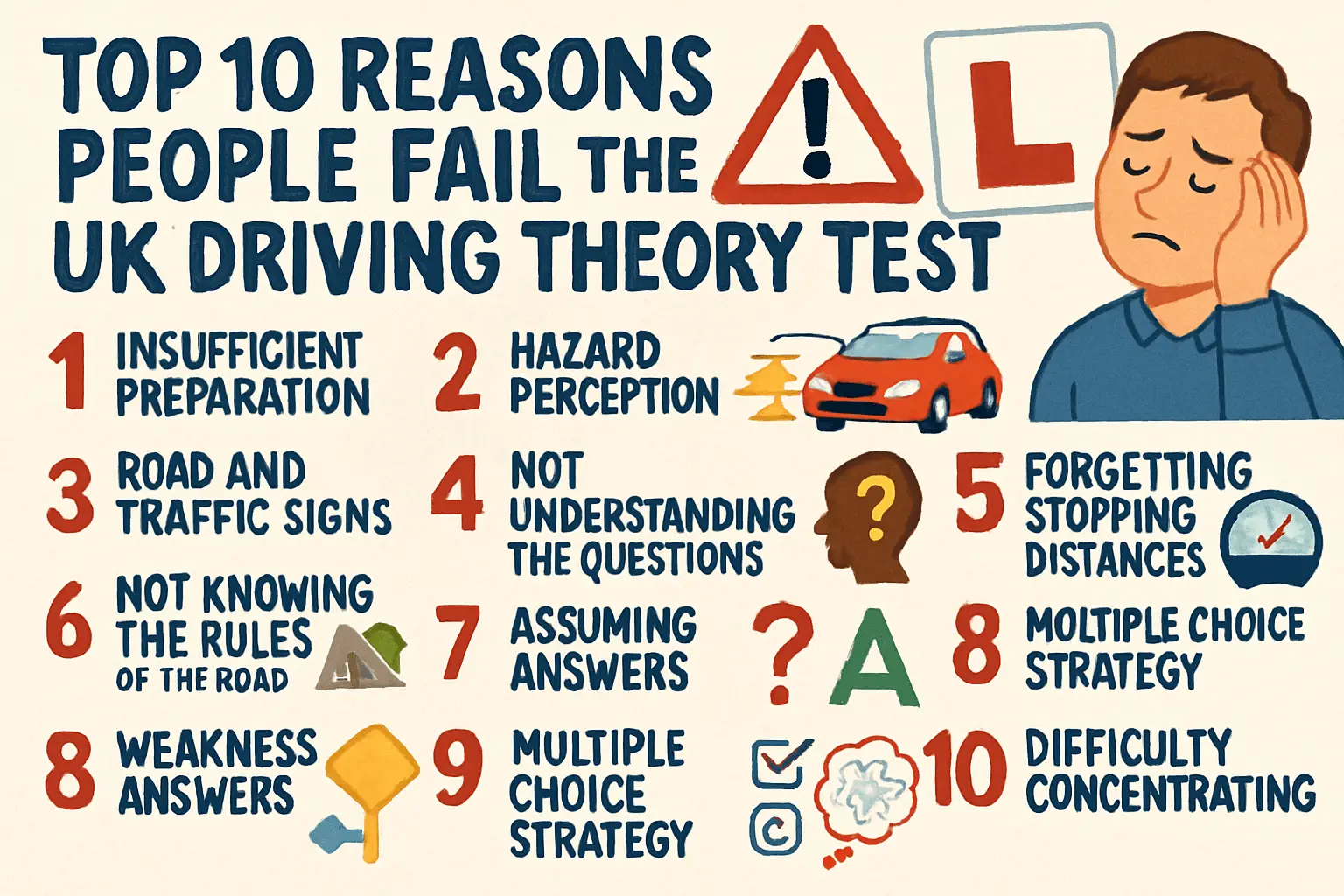 Top 10 Reasons People Fail the UK Driving Theory Test